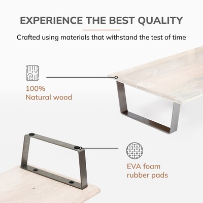 Anji Mountain Mango Wood & Metal Monitor Stand, Up to 32" Monitor, White Wash (MS-WWS-06NKL)