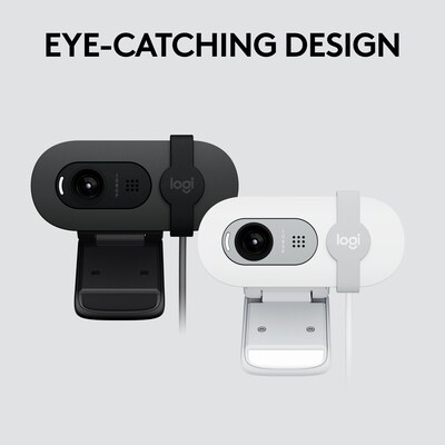 Logitech Brio 100 HD 1080p Webcam, 2 Megapixels, Off-White (960-001616)