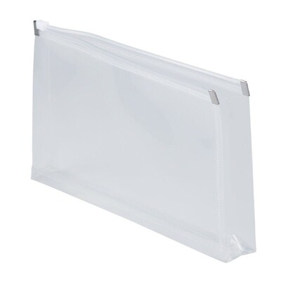 JAM Paper Premium Plastic Filing Envelope with Zipper Closure, Clear, 3/Pack (921Z1CLX3)