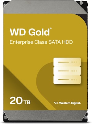 WD Gold 20TB 3.5 SATA Internal Hard Drive (WD203KRYZ 20PK)