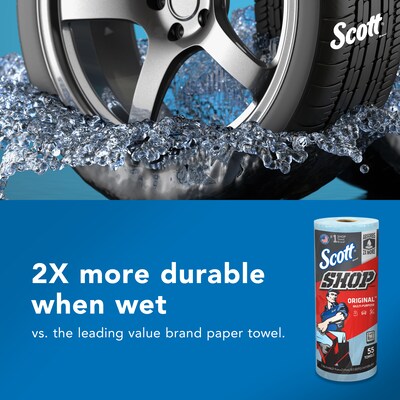 Scott Shop Towels Original, 9.4" x 11", Blue, 55 Sheets/Roll, 12 Rolls/Carton (75147)