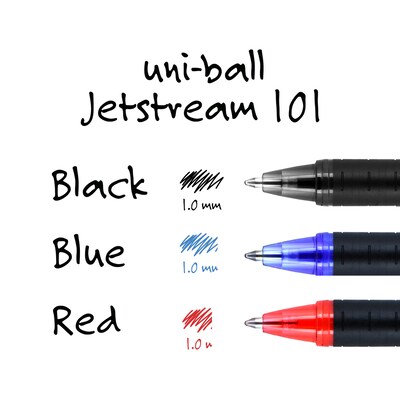 uni-ball Jetsream 101 Ballpoint Pen, Medium Point, 1.0mm, Red Ink, Dozen (1768013)