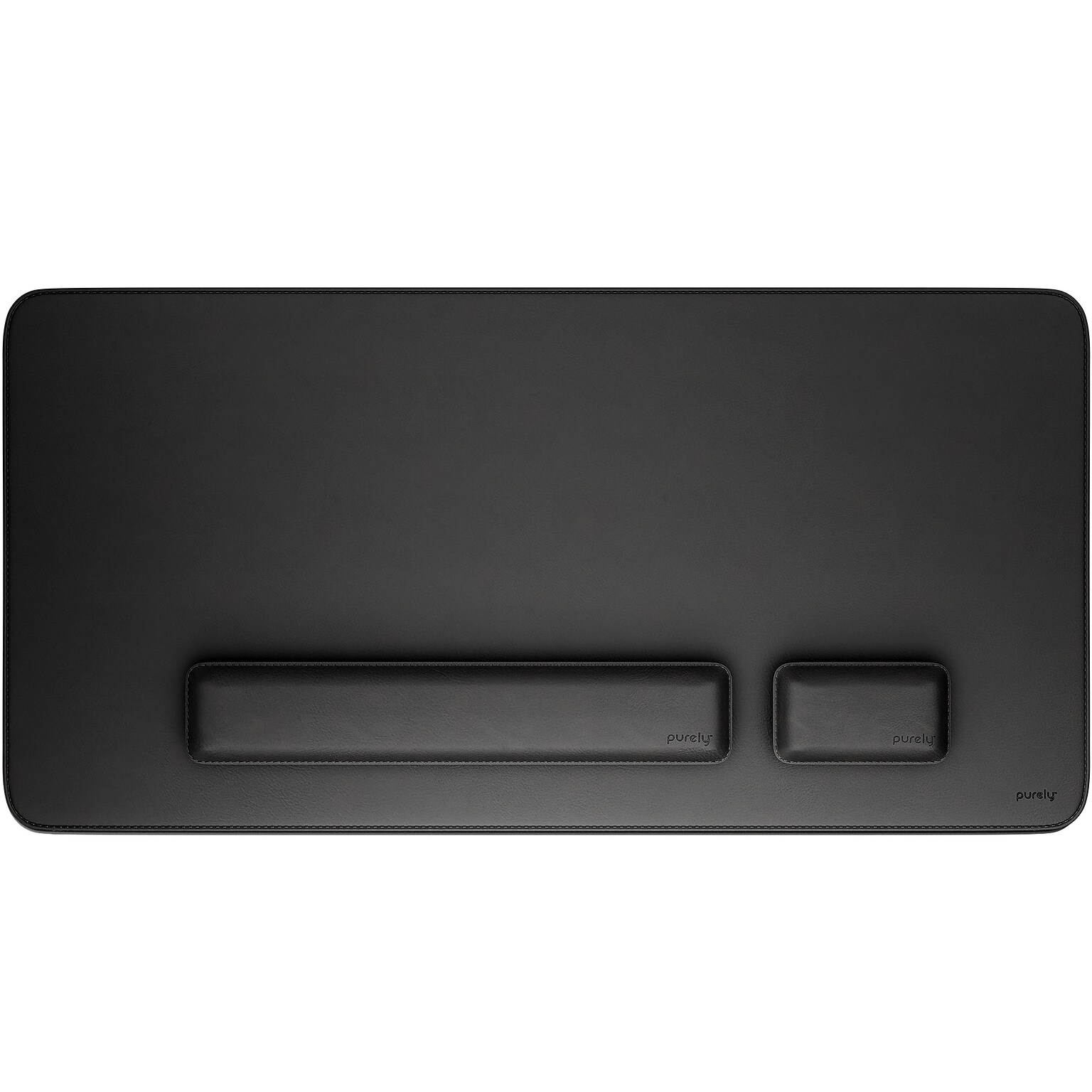 Purely MP47 3-Piece Desk Pad Set with Ergonomic Keyboard and Mouse Wrist Rests, Black (PCCMP47BK)