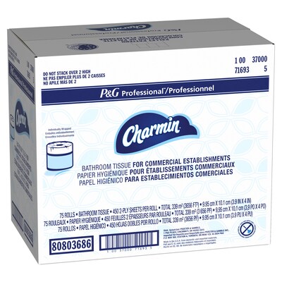 Charmin Professional Toilet Paper, 2-ply, White, 450 Sheets/Roll, 75 Rolls/Case (71693)