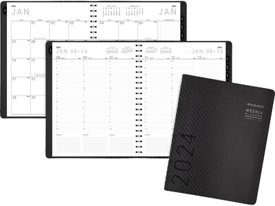 2024 AT-A-GLANCE Contemporary 8.25" x 11" Weekly & Monthly Planner, Faux Leather Cover, Charcoal (70-950X-45-24)
