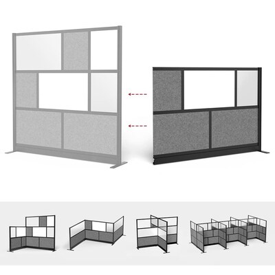 Luxor Workflow Modular Wall Add-On, 70" x 48", Black (MW-7048-XWCGB)