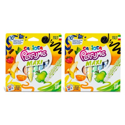 CARIOCA Perfume Maxi Washable Kids Markers, Maxi Tip, Assorted Colors, 10/Pack, 2/Bundle (CRA42989-2)