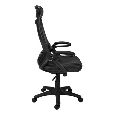 Monarch Specialties Inc. Ergonomic Leather-Look Computer and Desk Chair, Black (I 7276)