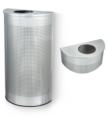 Alpine Industries Stainless Steel Trash Can, 12 Gallon, Silver (ALP438-12HR-SS)