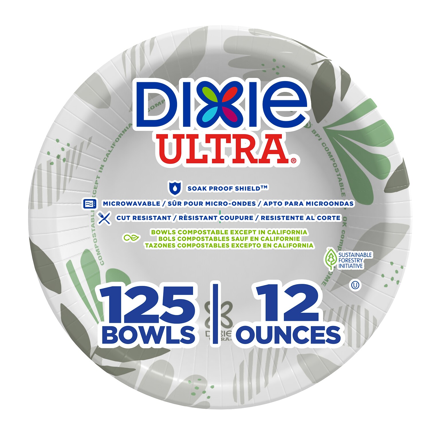 Dixie Ultra Pathways Paper Bowl, 12 oz., Multicolored, 125 Bowls/Pack (SXB12WS)