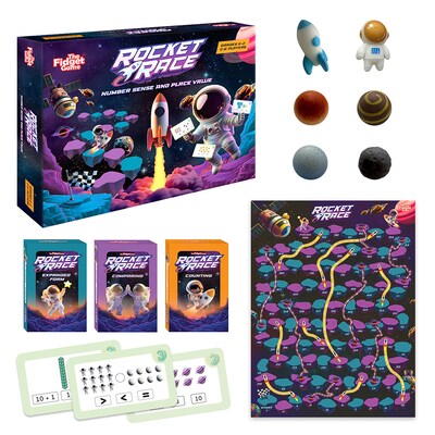 The Fidget Game Rocket Race Number Sense & Place Value Board Game (FDGROCKETRACE)