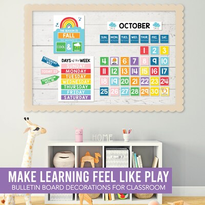 Hadley Designs Rainbow Circle Time Bulletin Board Calendar for Classroom, 100/Set (HDDX004BC7KLB)