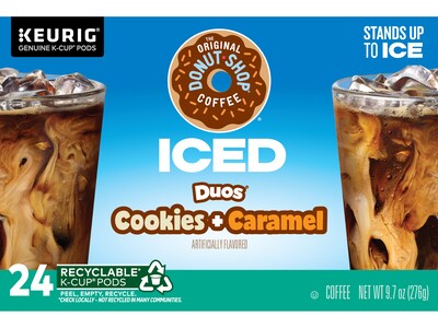 The Original Donut Shop Iced Duos Cookies + Caramel Iced Coffee Keurig® K-Cup® Pods, Medium Roast, 96/Carton (5000373021CT)