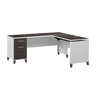 Bush Furniture Somerset 72W 3 Position Sit to Stand L Shaped Desk, Storm Gray/White (SET014SGWH)