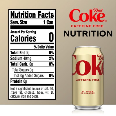 Coca-Cola Diet Coke Original Caffeine Free Soda, 12 Oz., 24/Carton (00049000029345)