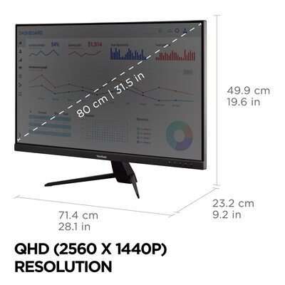 ViewSonic 32" 75 Hz LCD Monitor, Black (VX3267U-2K)