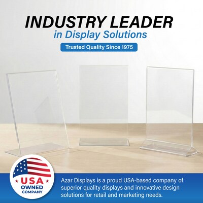 Azar 8.5" x 11" Sign Holder, Desktop/Countertop, Bottom Loading, Plastic, 3/Pack (152430-3PK)