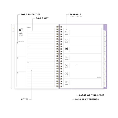 2026-2027 Blue Sky Sincerely Jules Purple 6 x 8 Academic Year Weekly & Monthly Planner, Plastic Cover, Purple (161387)