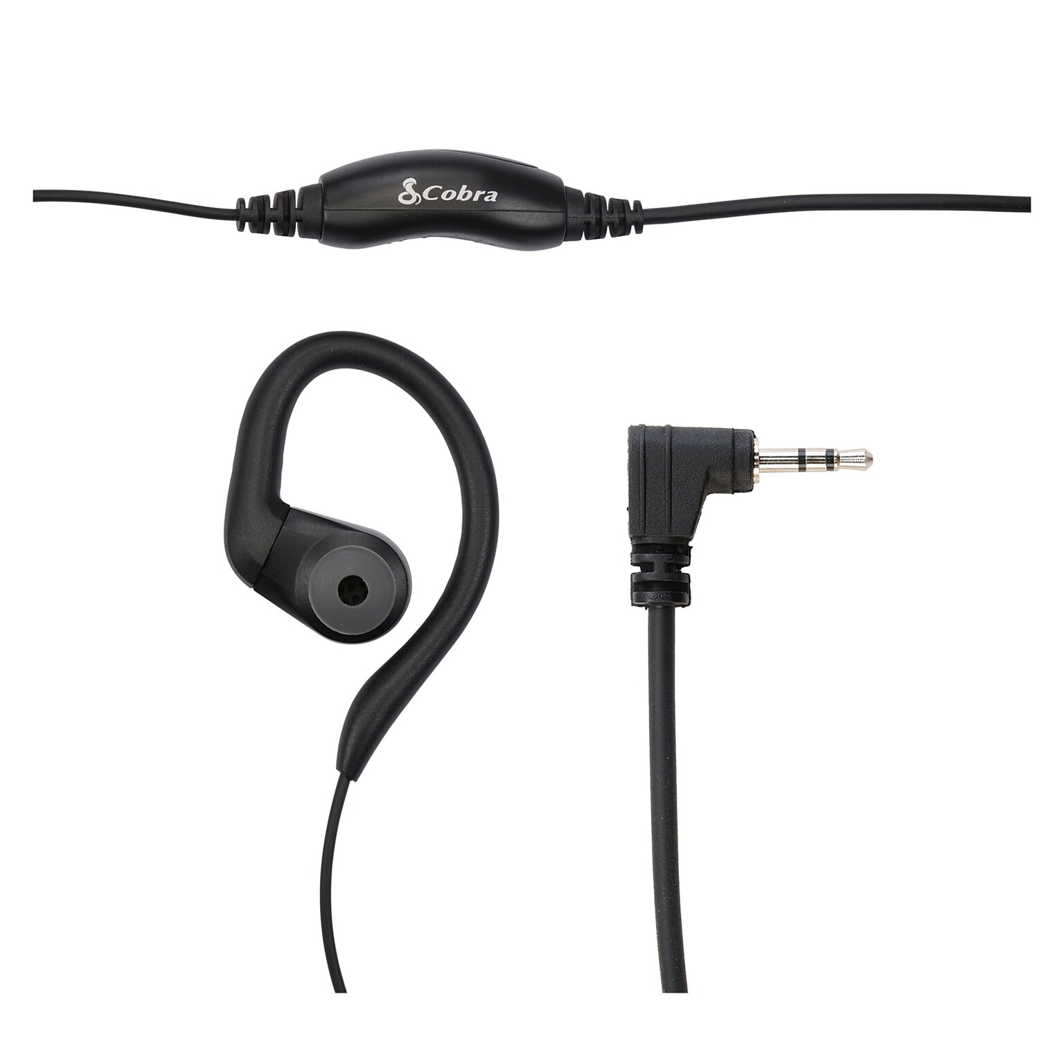 Cobra C-Style 2.5-mm Earloop-Wrap In-Ear Headset for Select Cobra Two-Way Radios, Black (0010122-1)