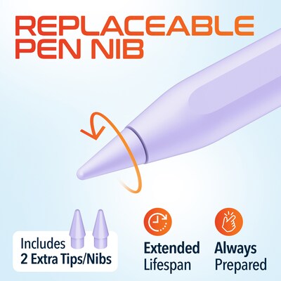 Delton DAP7 Stylus Pen, Wireless Magnetic Charging, Purple (DAP7PR)