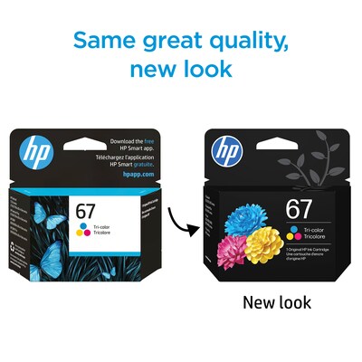 HP 67 Tri-Color Standard Yield Ink Cartridge, Prints Up to 100 Pages (3YM55AN#140)