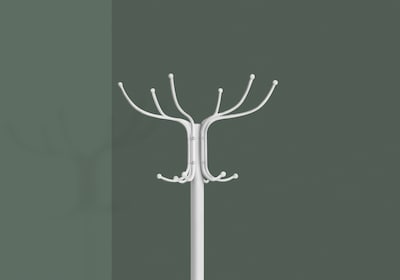 Monarch Specialties Inc. Coat Tree, White, Metal (I 2030)