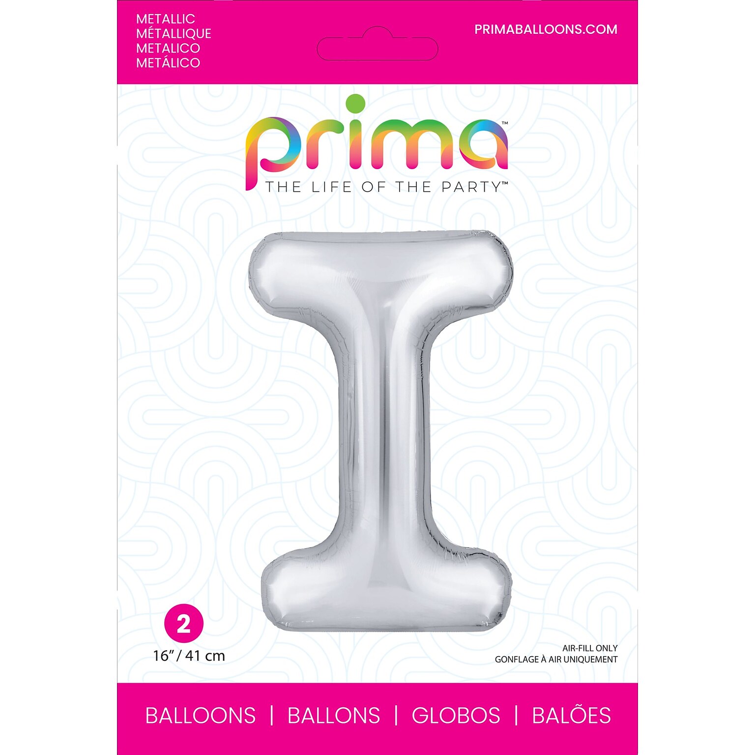 Party City (Air-Filled) 16 I Foil Balloon, Silver, 2/Pack (AM60050273-18)
