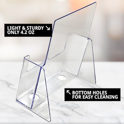 Azar 5.5" x 8.5" Brochure Holder, Vertical, Desktop/Countertop, Acrylic, Clear, 10/Pack (252015-10PK)