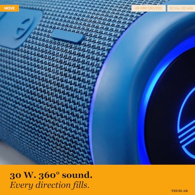 Treblab HD77 Premium Bluetooth Wireless Portable Speaker, Waterproof, Blue