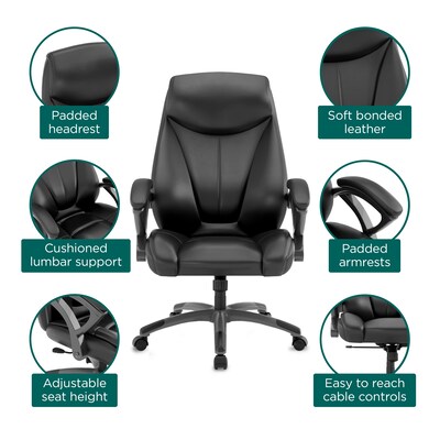 Workplace2.0™ Ramsey Ergonomic Bonded Leather Swivel Manager Chair, Black (ST62216)