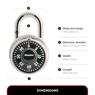 Master Lock Combination Padlock, Each (1500D)