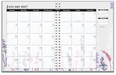 2027 House of Doolittle Wildflower 8.5 x 11 Weekly & Monthly Standard Planner, Faux Leather Cover (28774-27)