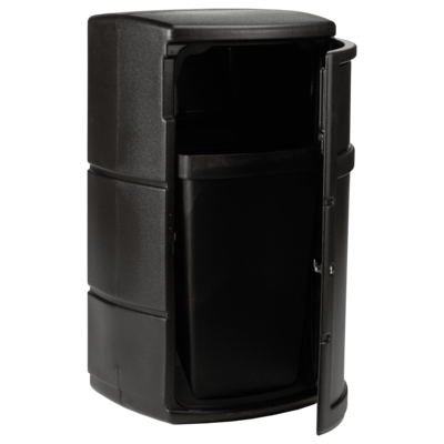 Commercial Zone PolyTec Polyethylene Indoor/Outdoor Swing Lid Trash Can, 25 Gallon, Black (775101)