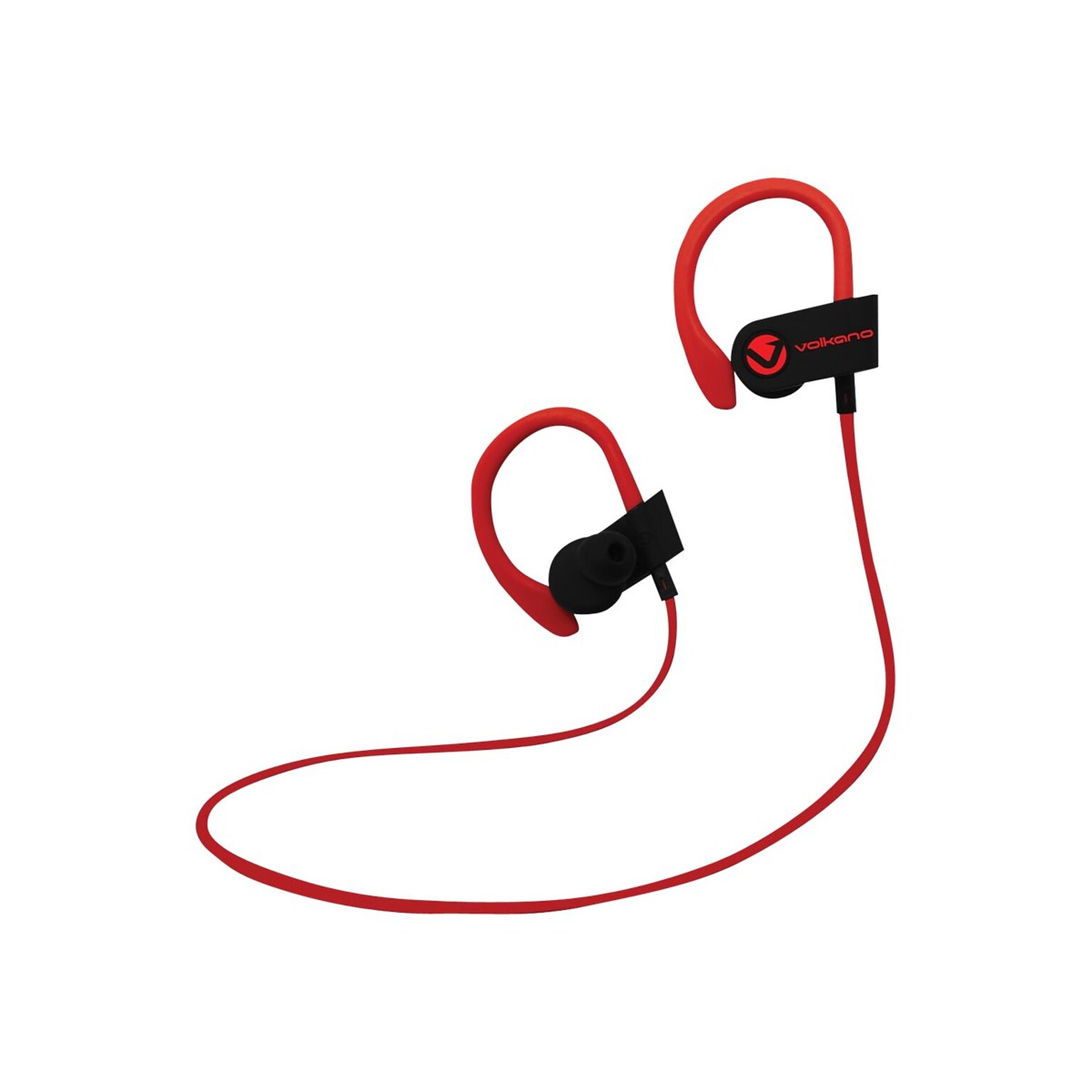 Volkano Race Series Wireless Bluetooth Stereo Earphones, Black/Red (VK-1008-BKRD)