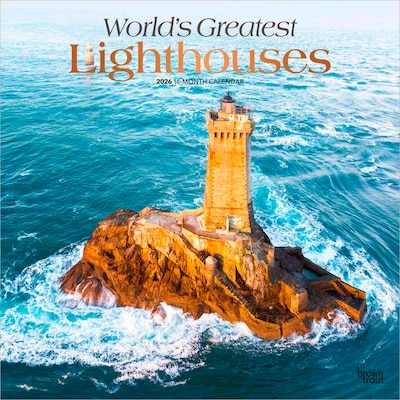2026 BrownTrout Worlds Greatest Lighthouses 12 x 12 Monthly Wall Calendar (9798330704385)