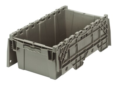 Quantum Storage Systems 32 Quart Storage Tote with Lid, Plastic, Gray (QDC2012-7)