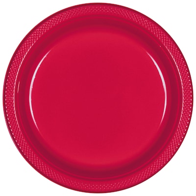 Party City 7 Plastic Plates, Red, 20 Plates/Pack (AM431755-40-ST)