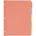 Avery Plain Tab Write-On Paper Dividers, 5 Tabs, Multicolor, 36 Sets/Pack (11508)