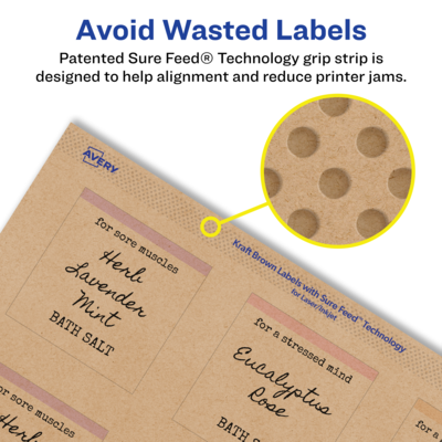 Avery Laser/Inkjet Multipurpose Square Labels, 2.5" x 2.5", Kraft Brown, 135 Labels/Pack  (94104)