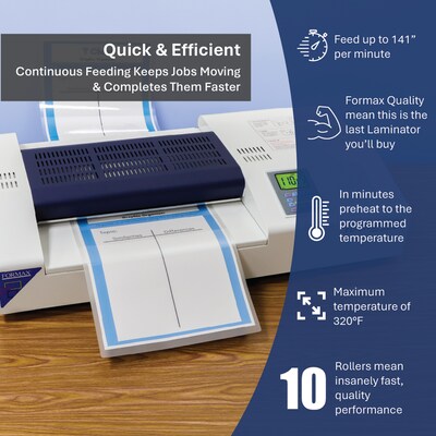 Formax FlashGuard 13R10 Thermal & Cold Laminator, 13" Width, White (FlashGuard 13R10)