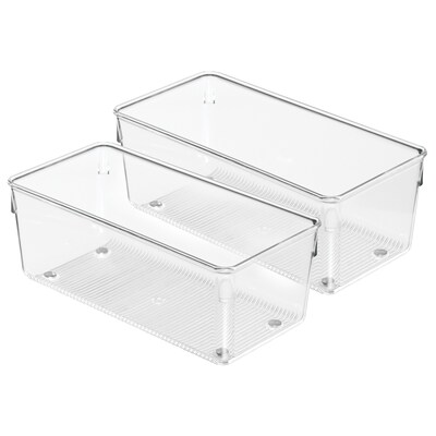 iDesign Linus Plastic Drawer Organizer, Clear, 2/Set (52830M2)