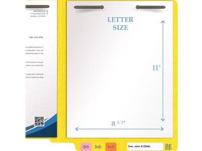 Medical Arts Press Heavy-Duty End Tab File Folder, Straight Cut, Letter-Size, Yellow, 40/Box (S-09459-YLW)