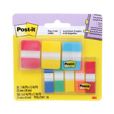 Post-it Tabs & Flags Combo Pack, 136/Pack (686-COMBO1)