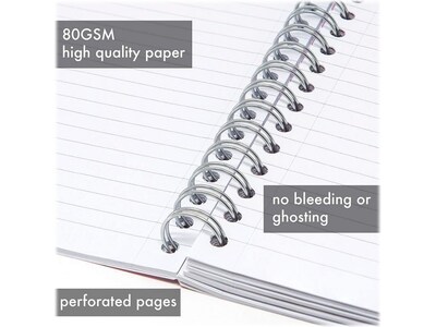 Pukka Pad Rochelle & Jess 5-Subject Subject Notebooks, 6.9" x 9.8", College Ruled, 100 Sheets, Assorted Colors, 3/Pk (9447-ROC)