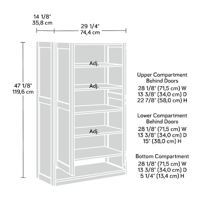 Sauder Select 47H Storage Cabinet with 5 Shelves, Harmony Ash (443654)