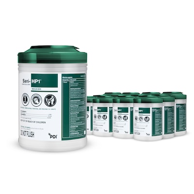 PDI Sani-HP1 Disinfecting Wipes, 275 Wipes/Canister, 12/Carton (P62572)