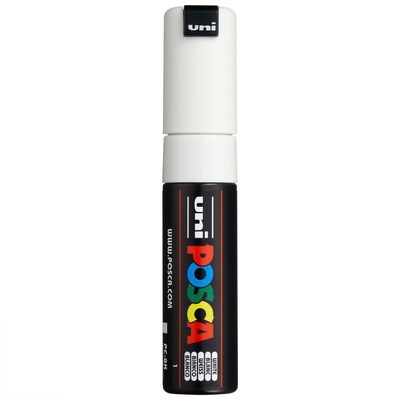 POSCA PC-8K Water Based Paint Marker, Broad Chisel Tip, White, 2/Pack (UBCPC8KWHITE-2)
