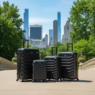 InUSA Endurance 4-Piece Hardside Spinner Luggage Set, TSA Checkpoint Friendly, Black (IUENDSMLXL-BLK)