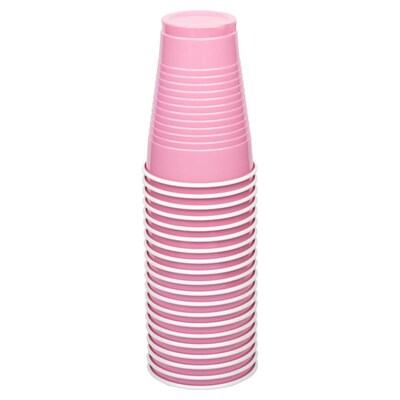 JAM Paper Plastic Party Cups, 12 oz, Baby Pink, 20/Pack (2255520705)
