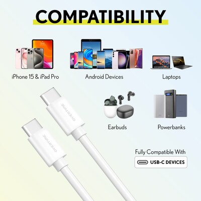 Overtime Overtime USB-C/USB-A Universal Charger with Two Certified USB-C to Lightning Cables, White (OTH2USB2ARG)